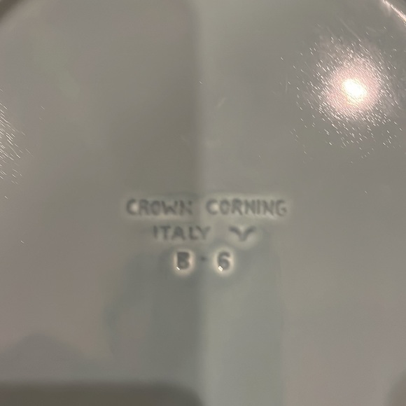 RARE - Crown Corning 11" Dinner Plates - Italy "B-6" - Prego Aqua Teal Turquoise - Picture 6 of 10